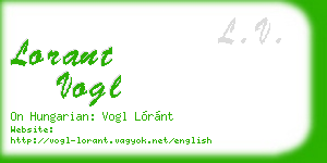 lorant vogl business card