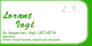 lorant vogl business card